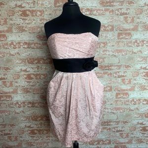 SPEECHLESS Dress Pink Strapless Size 9 Juniors Brocade 80s 90s